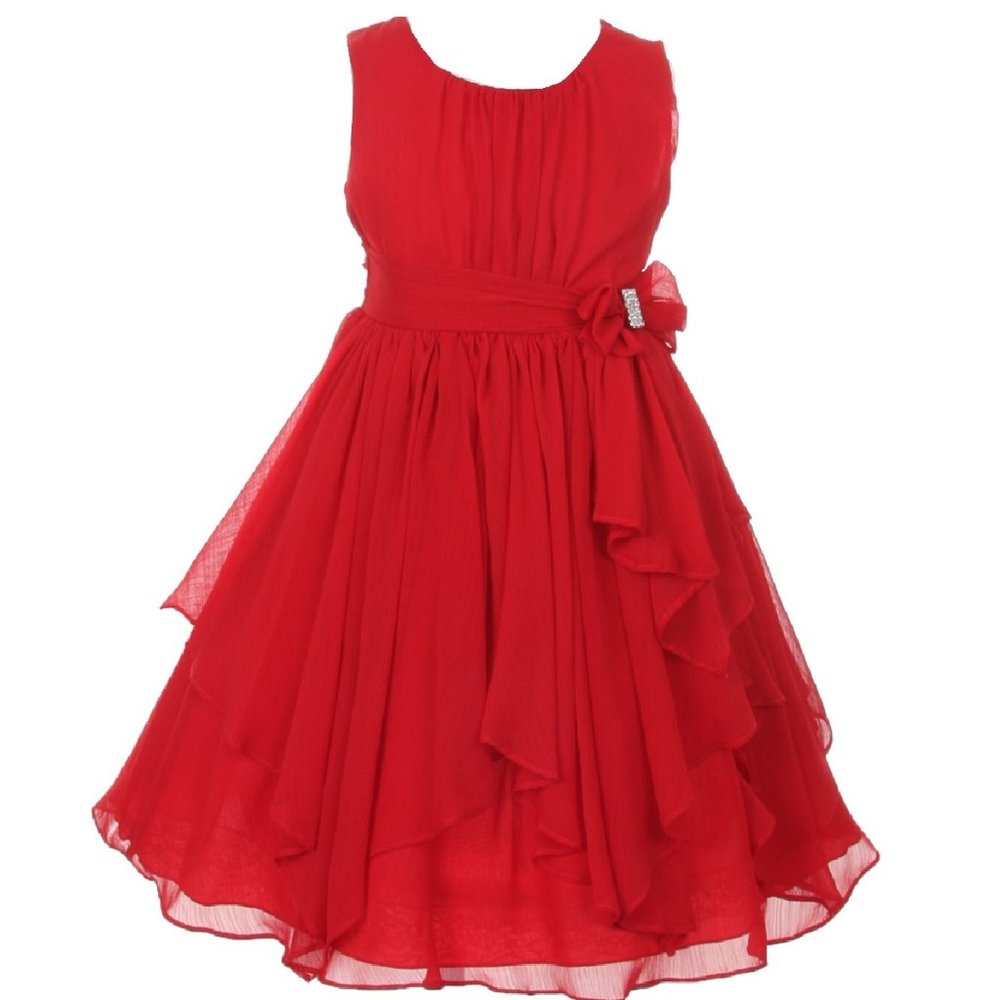 Little Girls Toddler Kid Yoryu Chiffon Rhinestone Party Easter Flower Girl Dress